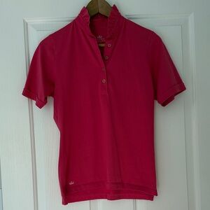 Peter Millar Pink Ruffle Polo Shirt Size S